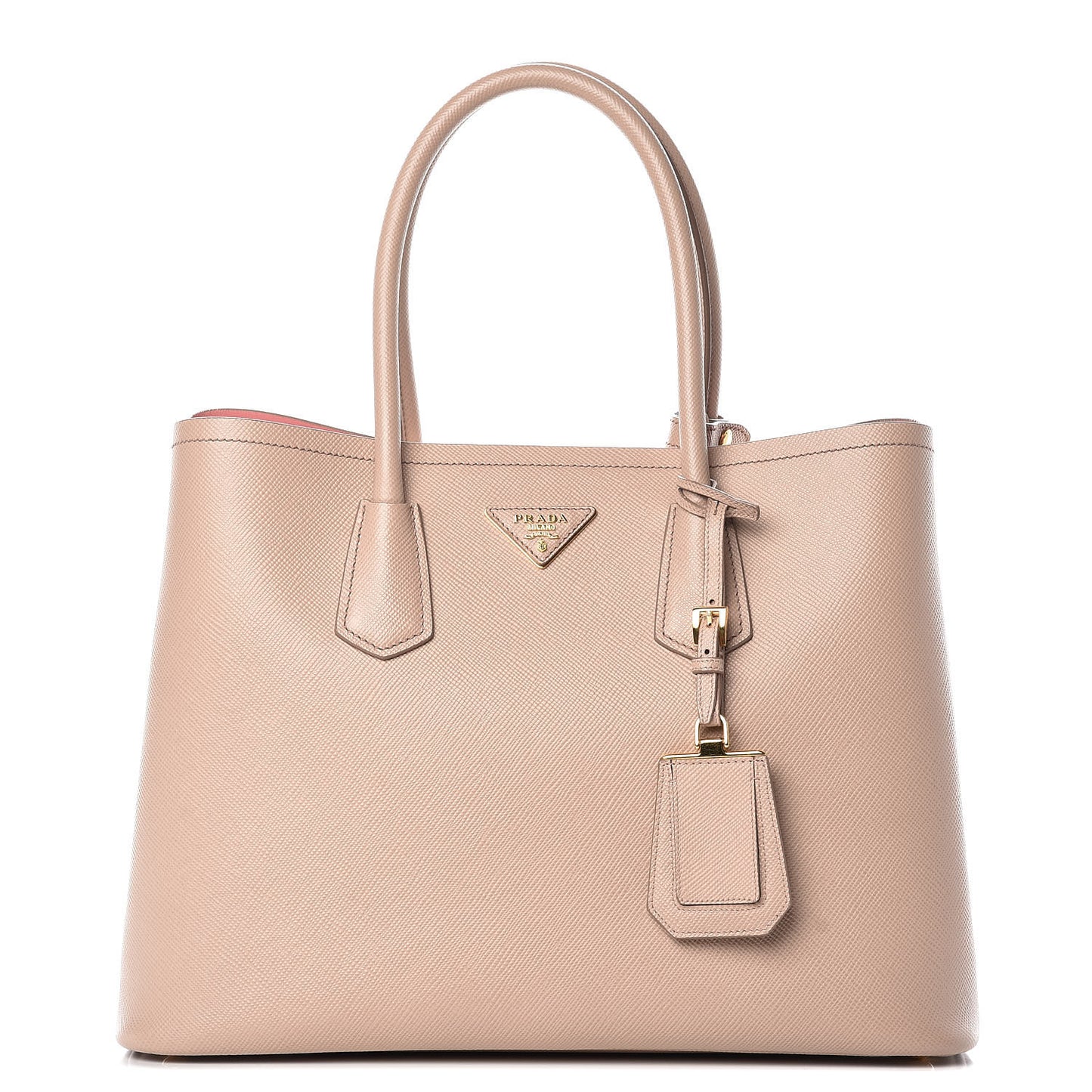 Saffiano Cuir Medium Double Bag Cammeo Rosa
