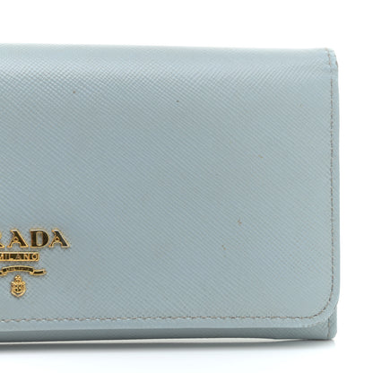 Prada Saffiano Metal Continental Flap Wallet Lago 10 of 13