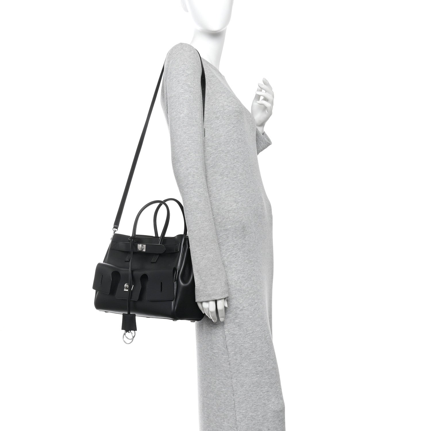 Balenciaga Smooth Calfskin Small Bel Air Carry All Bag Black 2 of 9