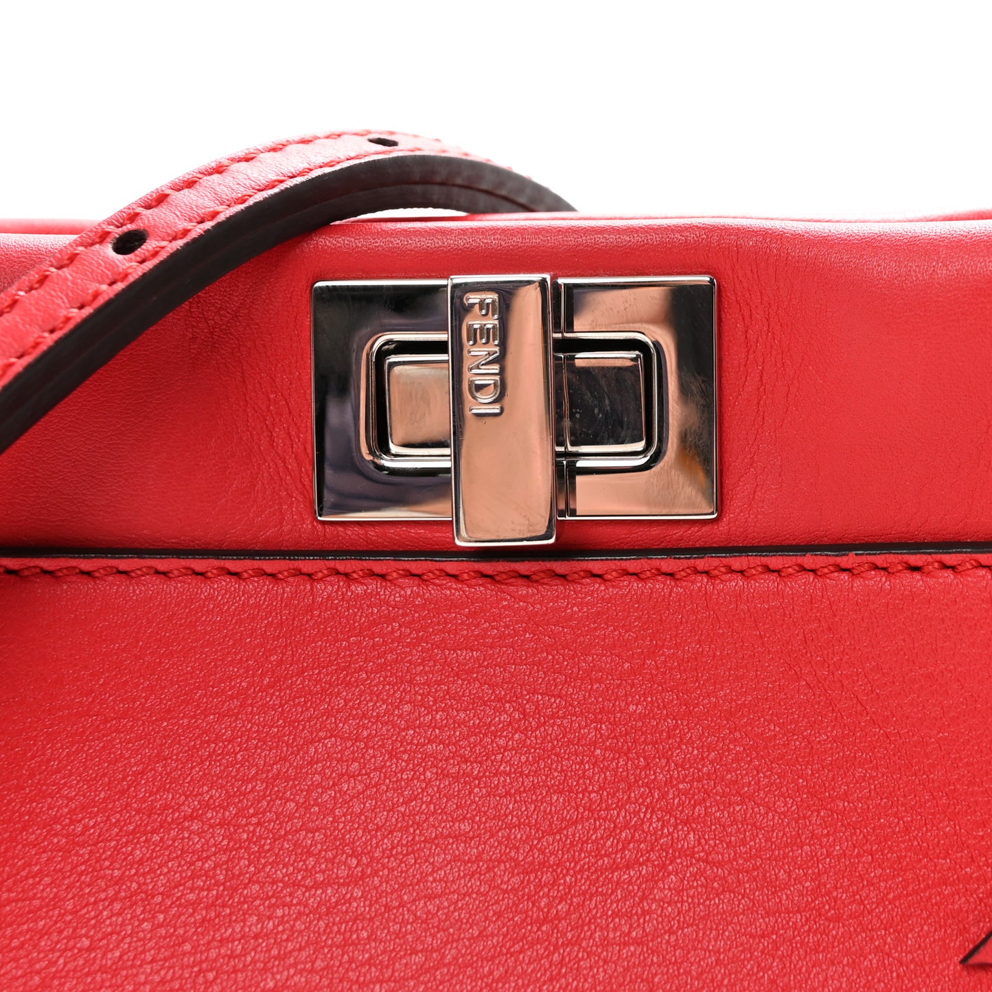 Vitello Seta Century Nappa Whipstitch Mini Peekaboo Iconic Satchel Fiamma