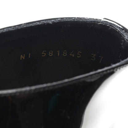 Saint Laurent Patent Calfskin Joan Ankle Boots 37 Black 6 of 9