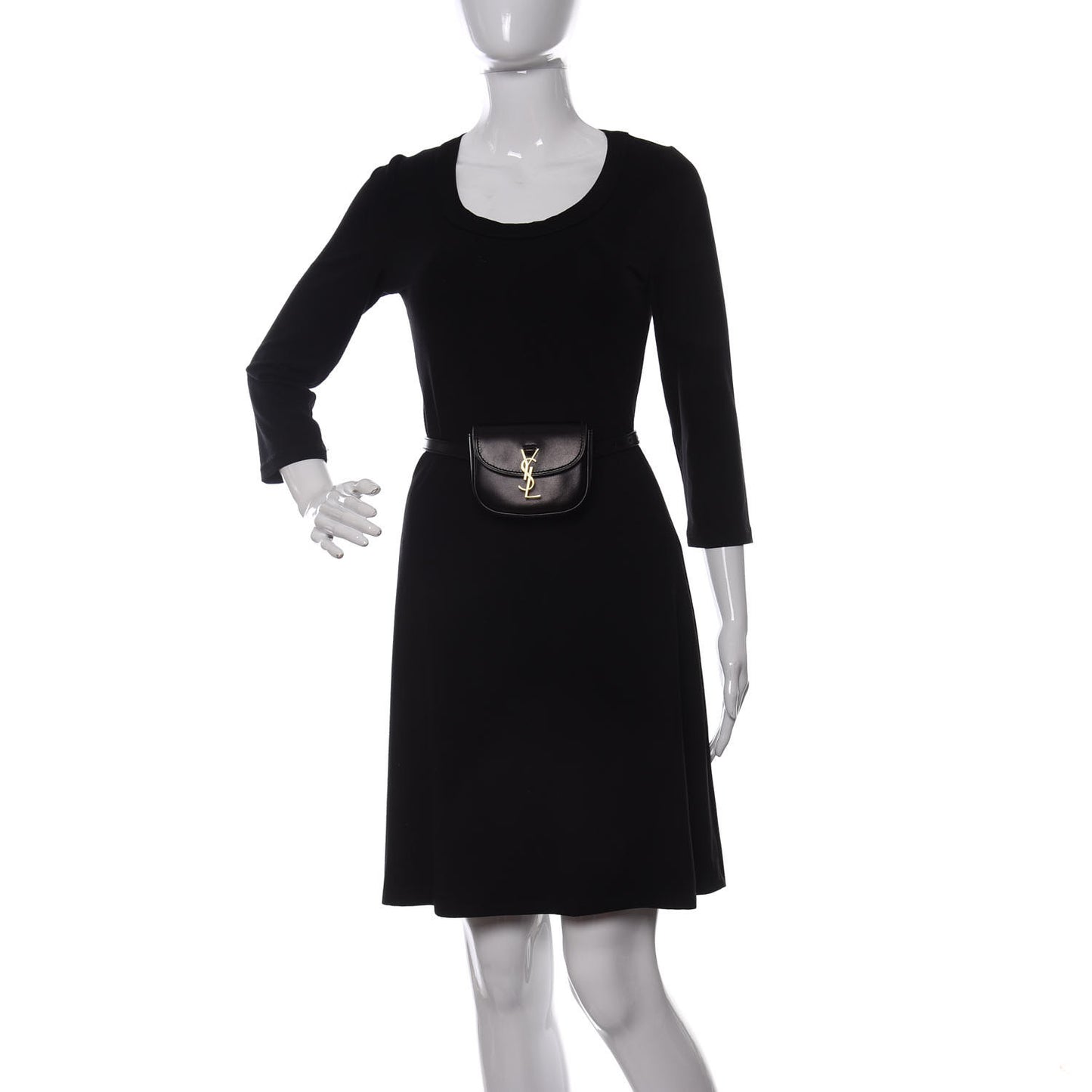 Smooth Calfskin Mini Classic Monogram Kaia Belt Black
