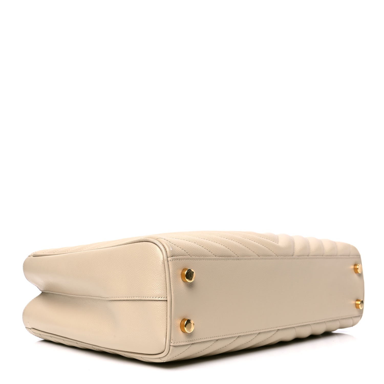 Saint Laurent Grain De Poudre Matelasse Chevron Monogram Shopping Bag Nude Powder 5 of 10