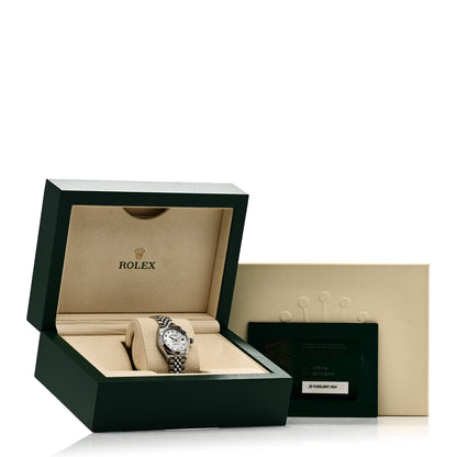 Rolex Stainless Steel 18K White Gold Diamond Mother of Pearl 28mm Oyster Perpetual Datejust Watch 279174 5 of 5