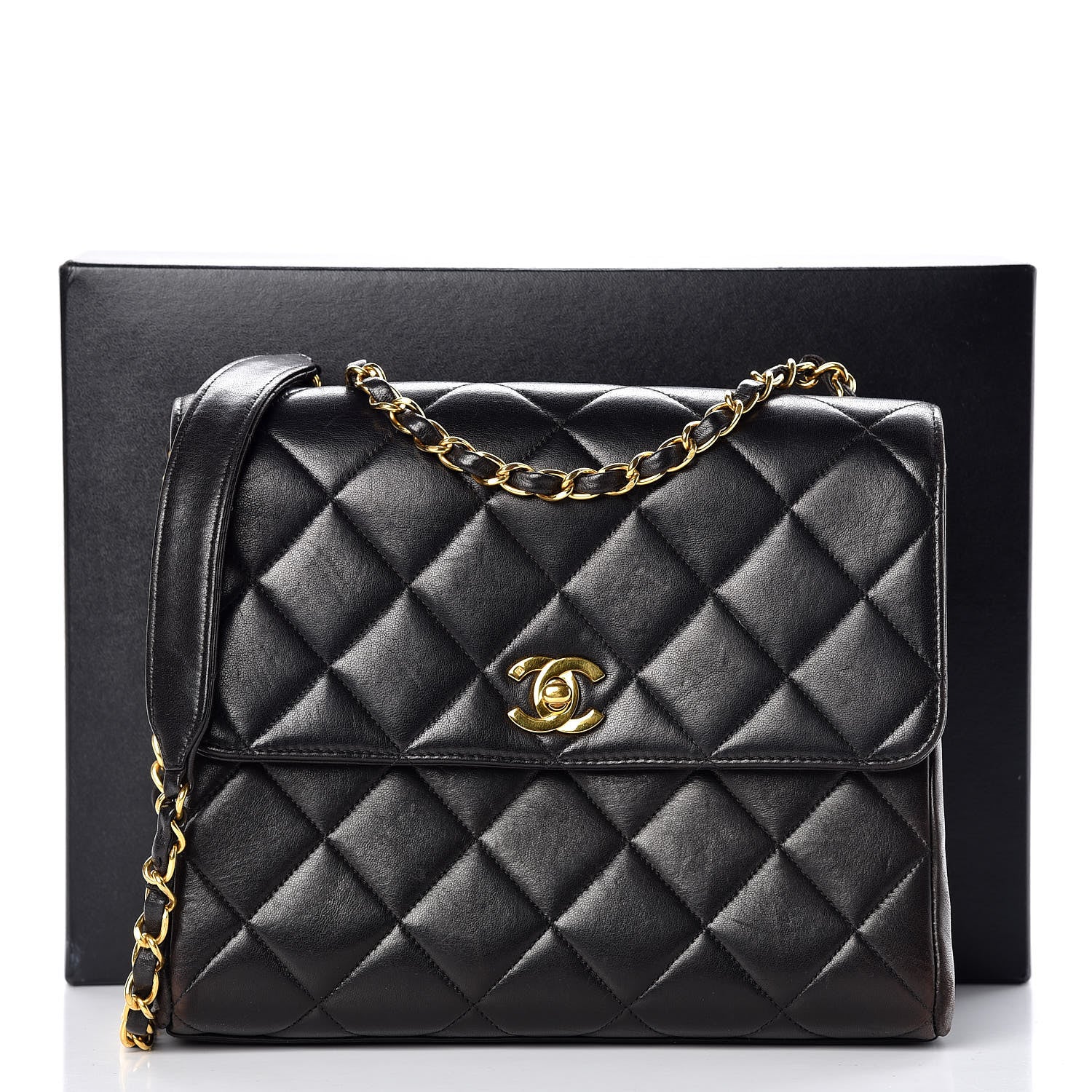 Chanel Lambskin Quilted Shoulder Bag Black 15 of 15