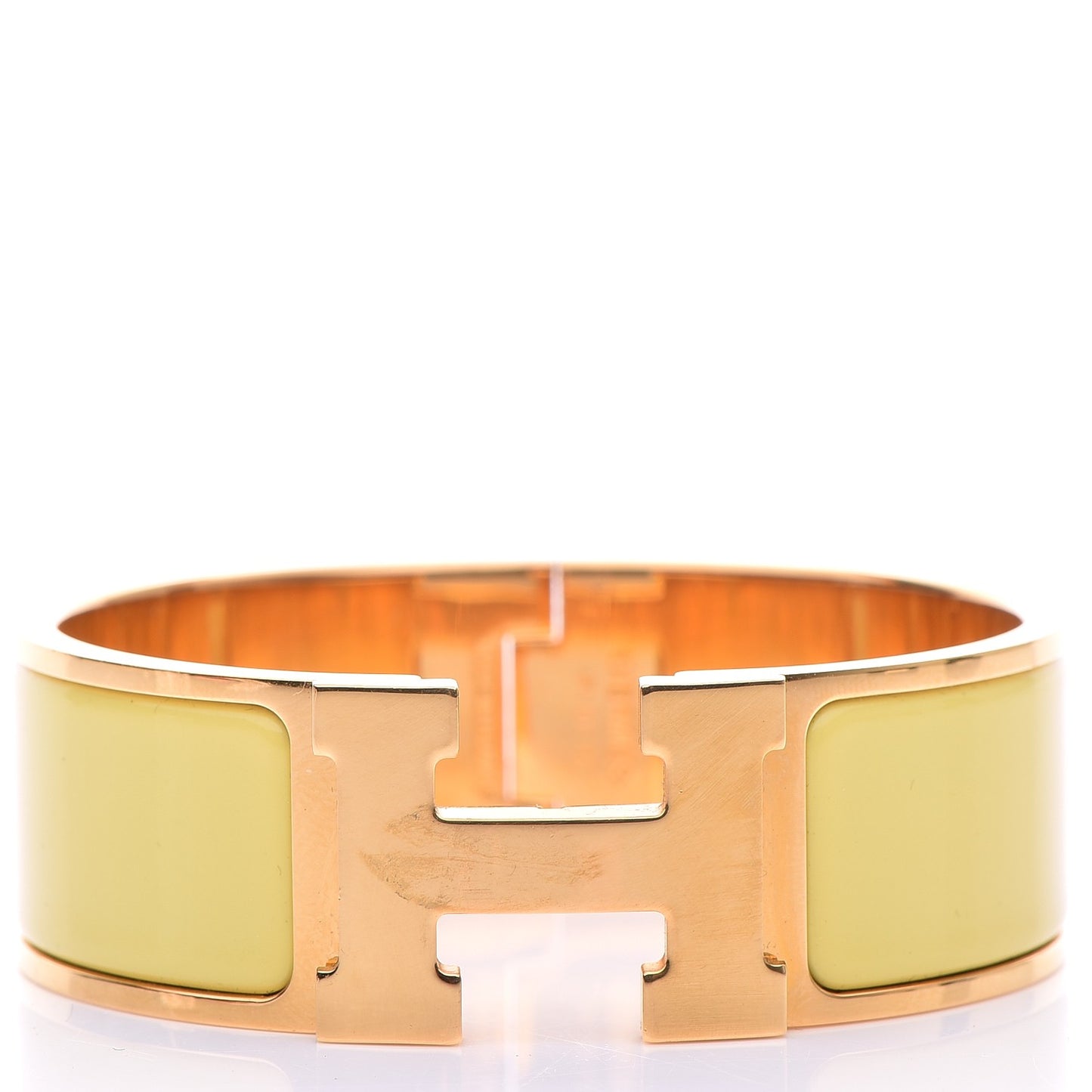 Enamel Wide Clic Clac H Bracelet PM Jaune Citron