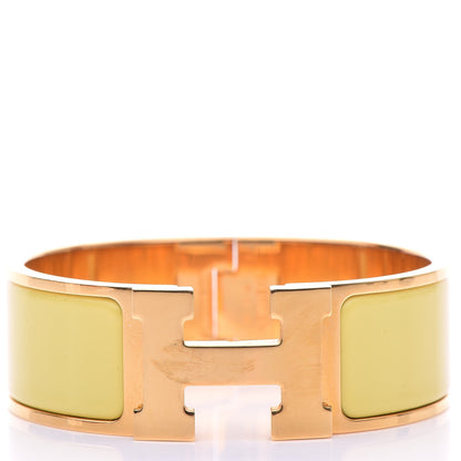 Hermes Enamel Wide Clic Clac H Bracelet PM Jaune Citron 1 of 7