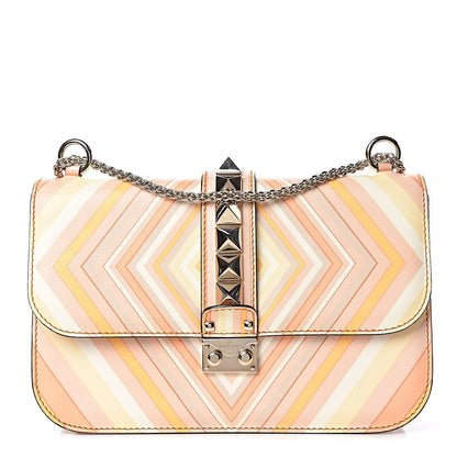 Valentino Garavani Vitello Native Couture 1975 Medium Glam Lock Rockstud Flap Mandarin Sorbet 1 of 10