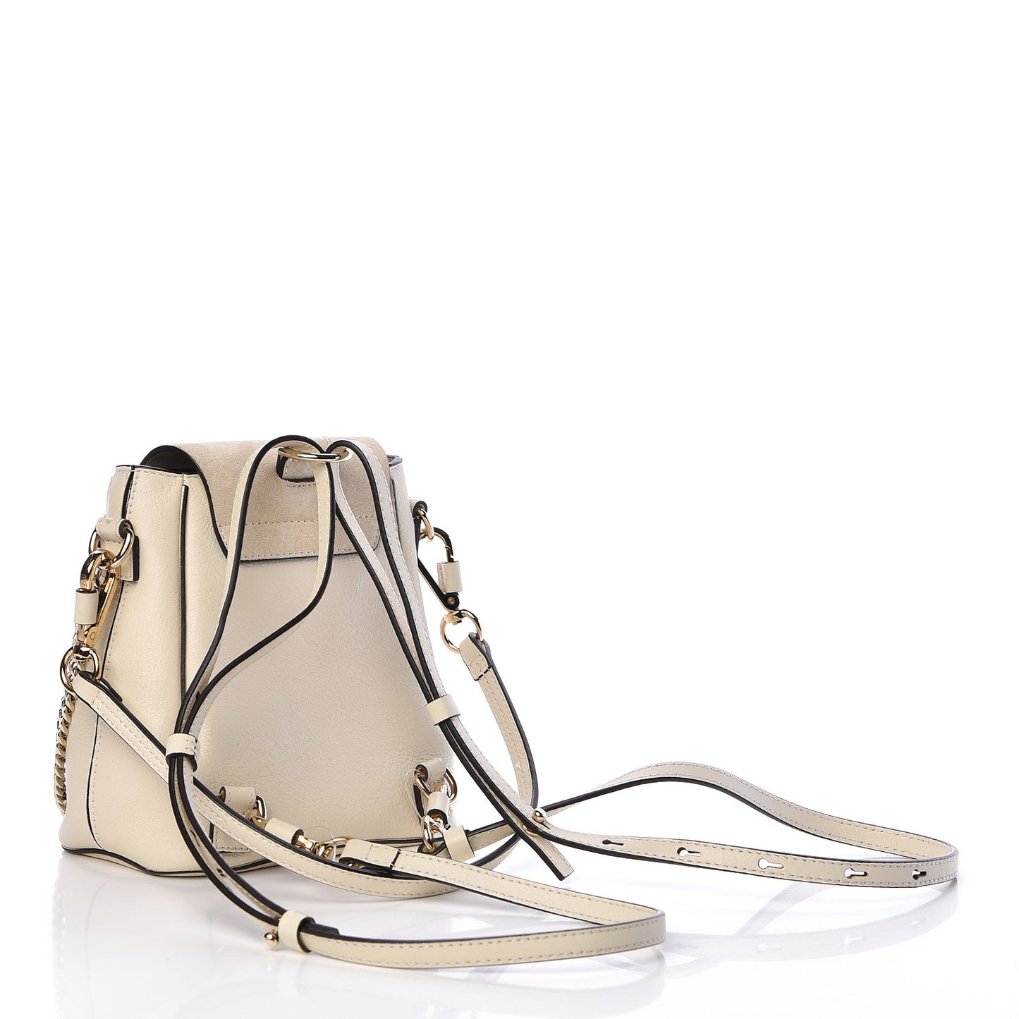 Suede Calfskin Mini Faye Backpack Off White