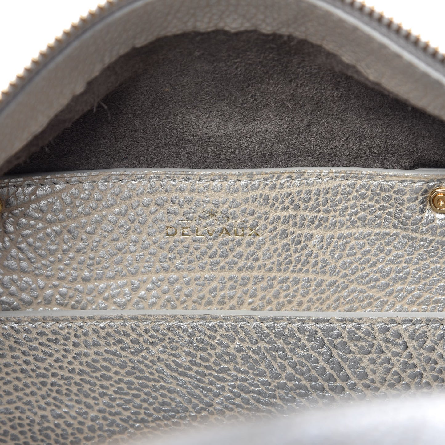 Metallic Crispy Calfskin Cool Box Satchel Antique Silver