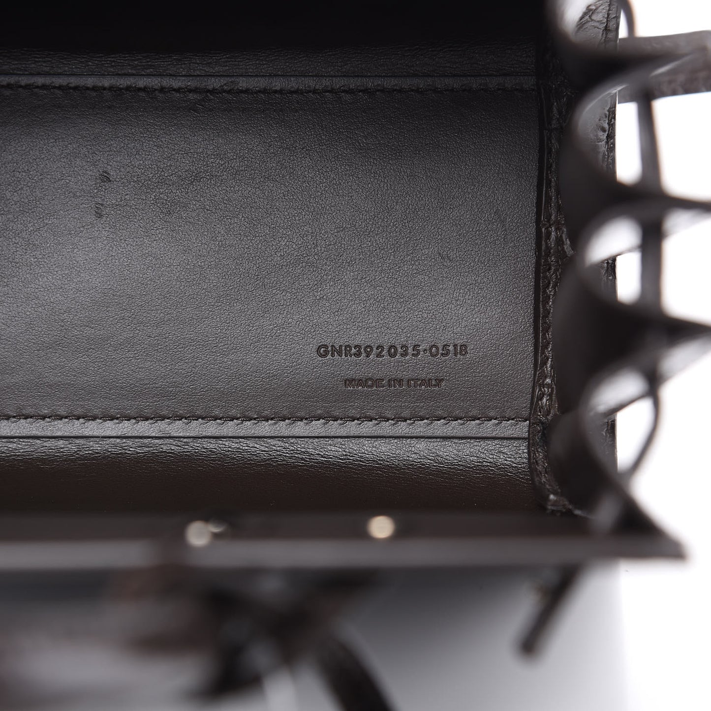 Calfskin Crocodile Embossed Nano Sac De Jour Dark Brown
