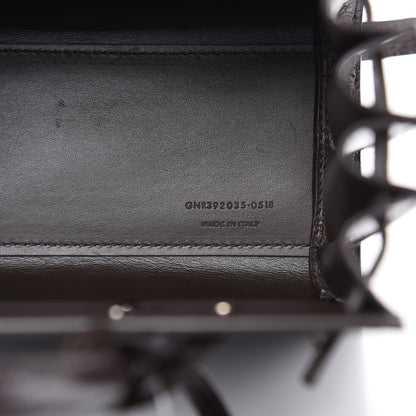 Saint Laurent Calfskin Crocodile Embossed Nano Sac De Jour Dark Brown 6 of 10