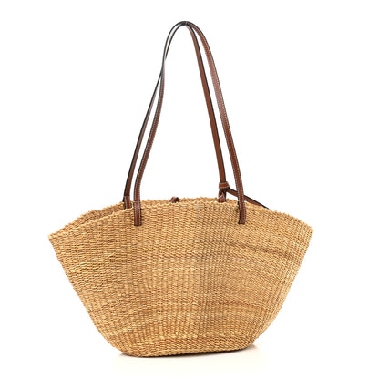 Loewe Calfskin Raffia Paulas Ibiza Small Basket Tote Bag Natural Tan 3 of 8