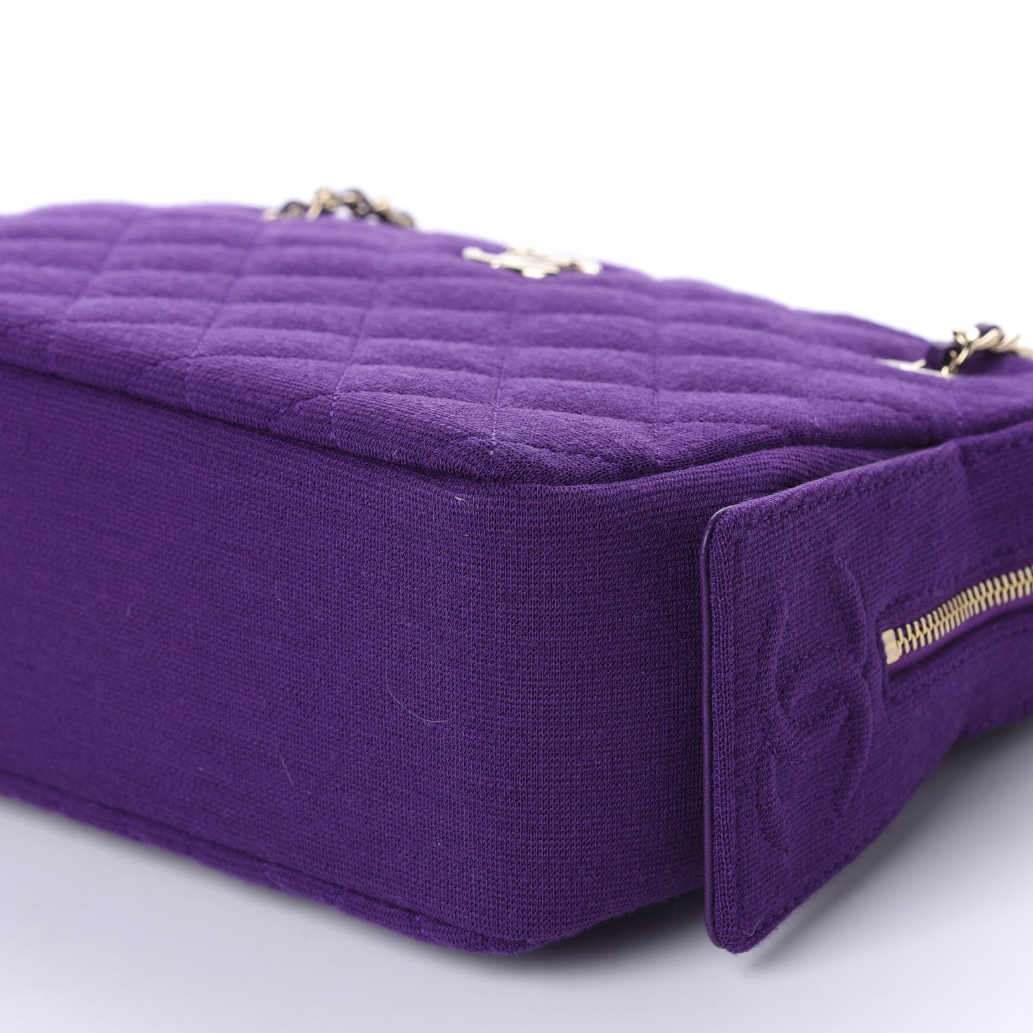 Chanel Jersey Quilted Camera Case Purple 8 of 12