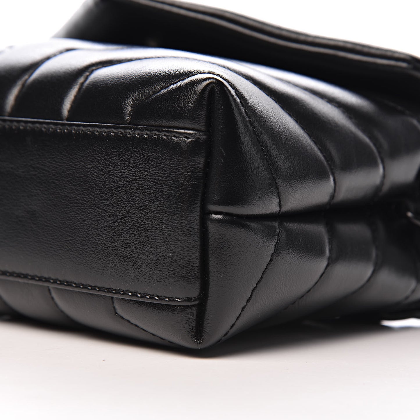 Calfskin Y Quilted Monogram Toy Loulou Crossbody Bag Black