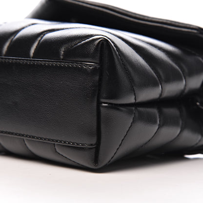 Saint Laurent Calfskin Y Quilted Monogram Toy Loulou Crossbody Bag Black 10 of 11