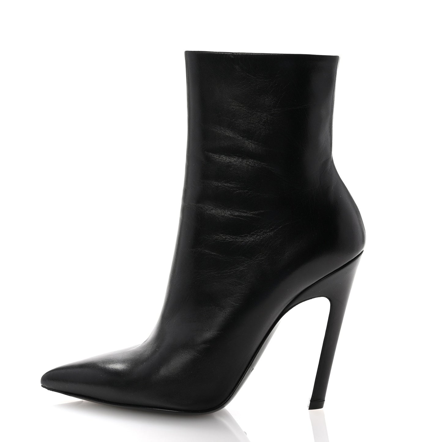 Calfskin Slash Ankle Boots 36.5 Black