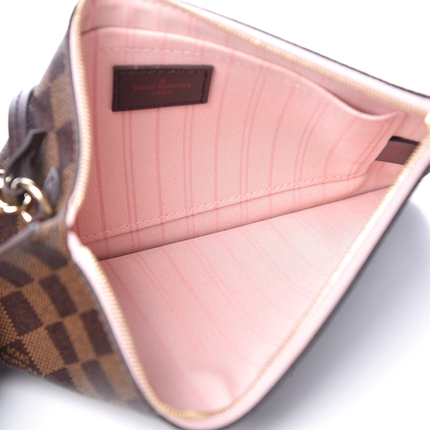 Damier Ebene Neverfull MM GM Pochette Rose Ballerine