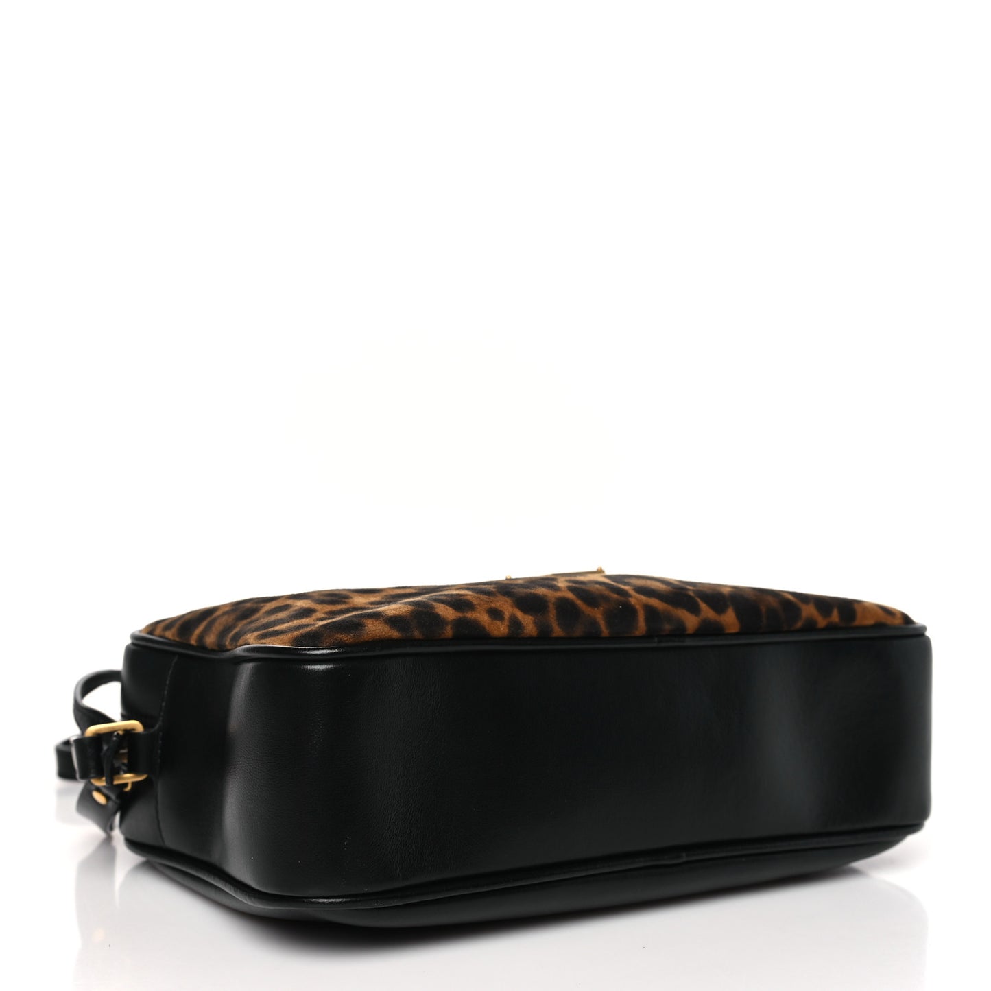 Calfskin Leopard Print Monogram Lou Camera Bag Black