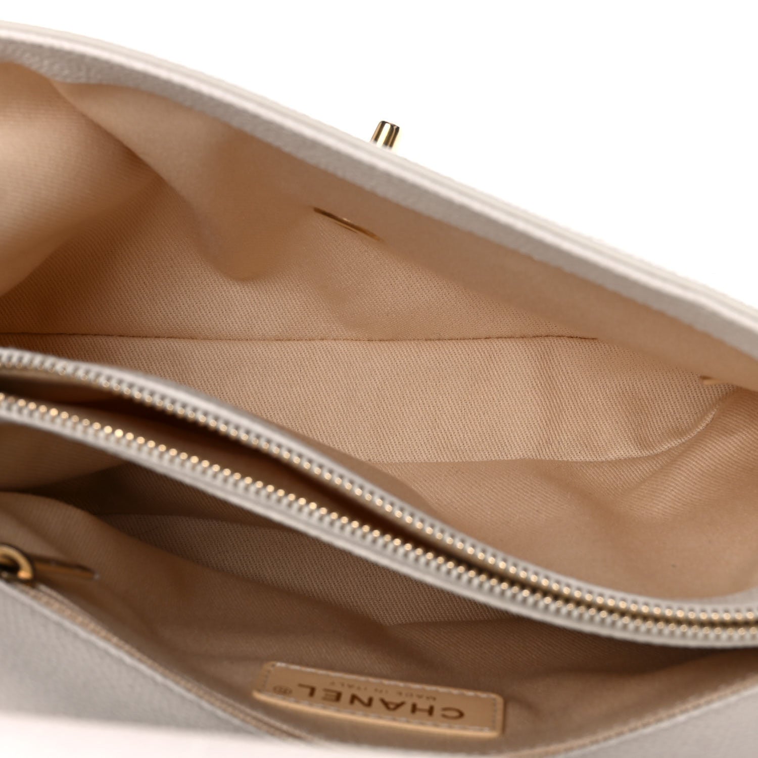 Chanel Grained Calfskin Small Stitched Flap White 5 of 15