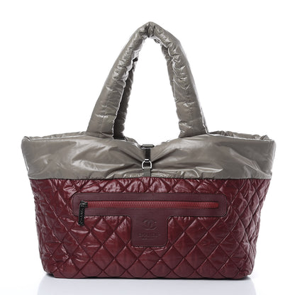 Chanel Nylon Quilted Medium Coco Cocoon Reversible Tote Grey 3 of 16