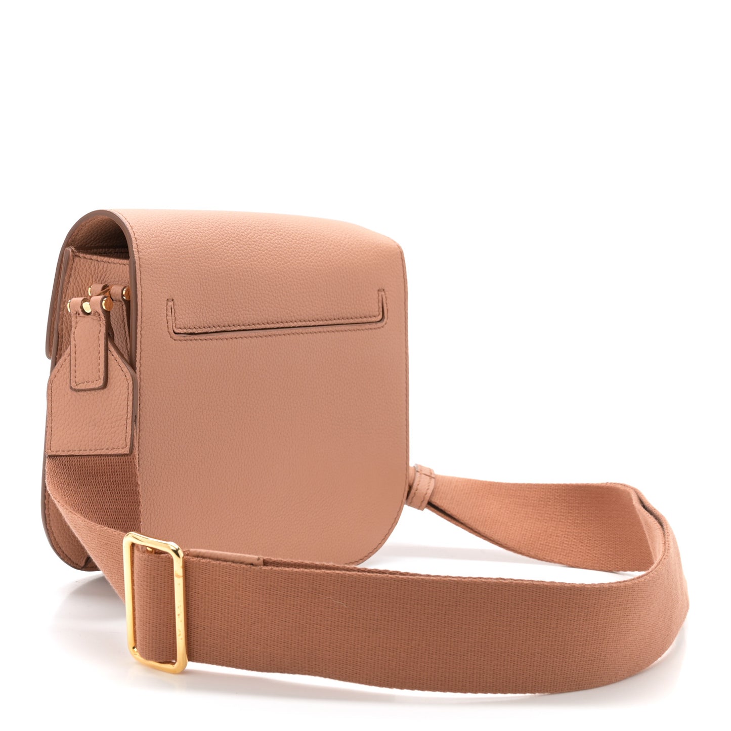 Grained Calfskin Mini T Clasp Tara Crossbody Bag Brown