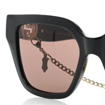 Gucci Acetate Square Frame Chain Sunglasses GG1023S Black 5 of 7