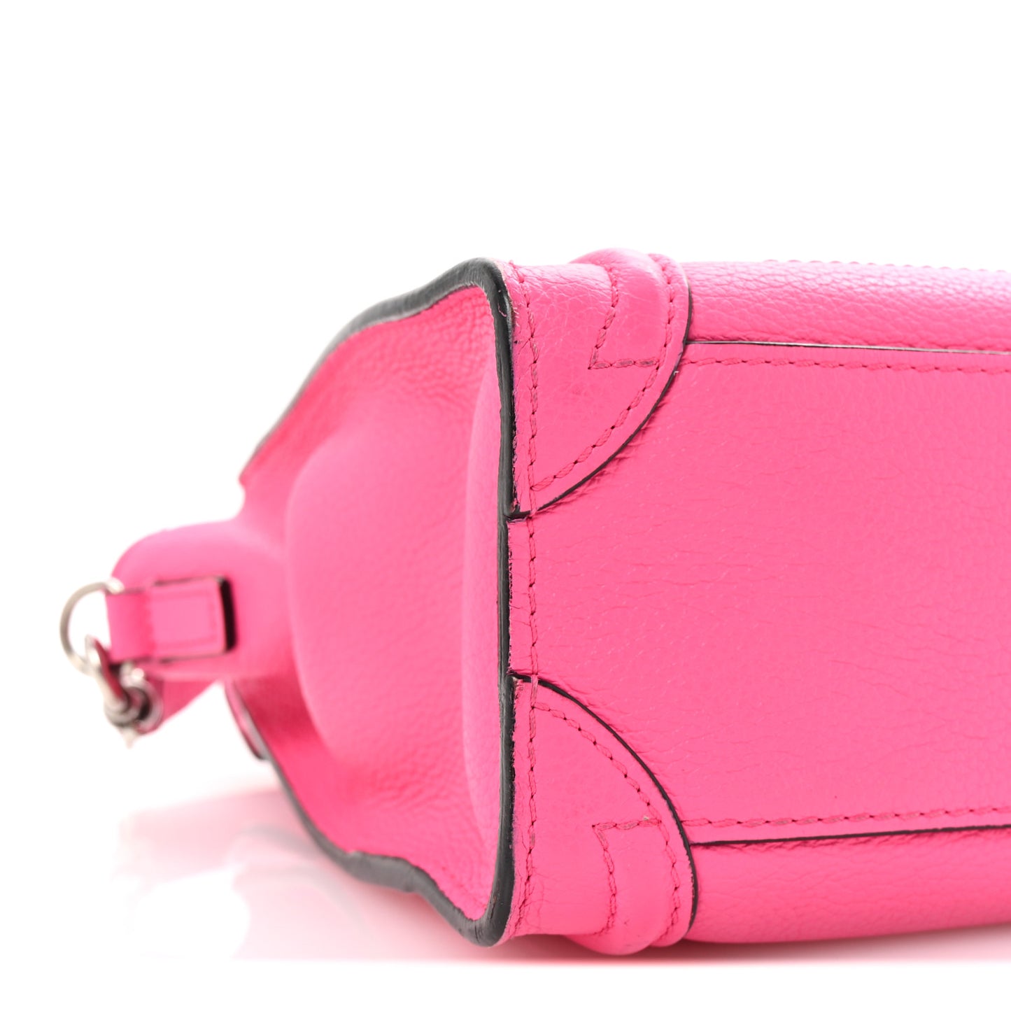 Drummed Calfskin Nano Luggage Fuchsia