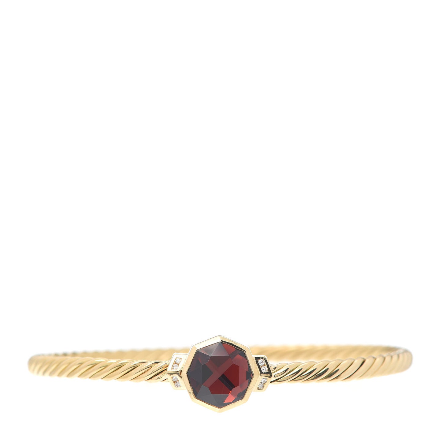 18K Yellow Gold Diamond Garnet Guilin Octagon Bracelet