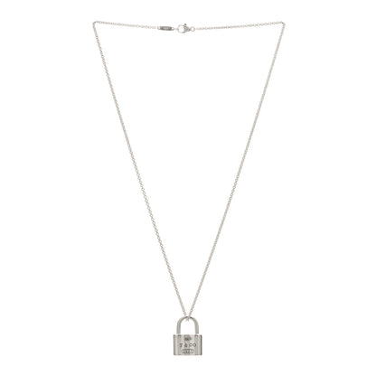 Tiffany Sterling Silver 1837 Lock Charm Pendant Necklace 2 of 3