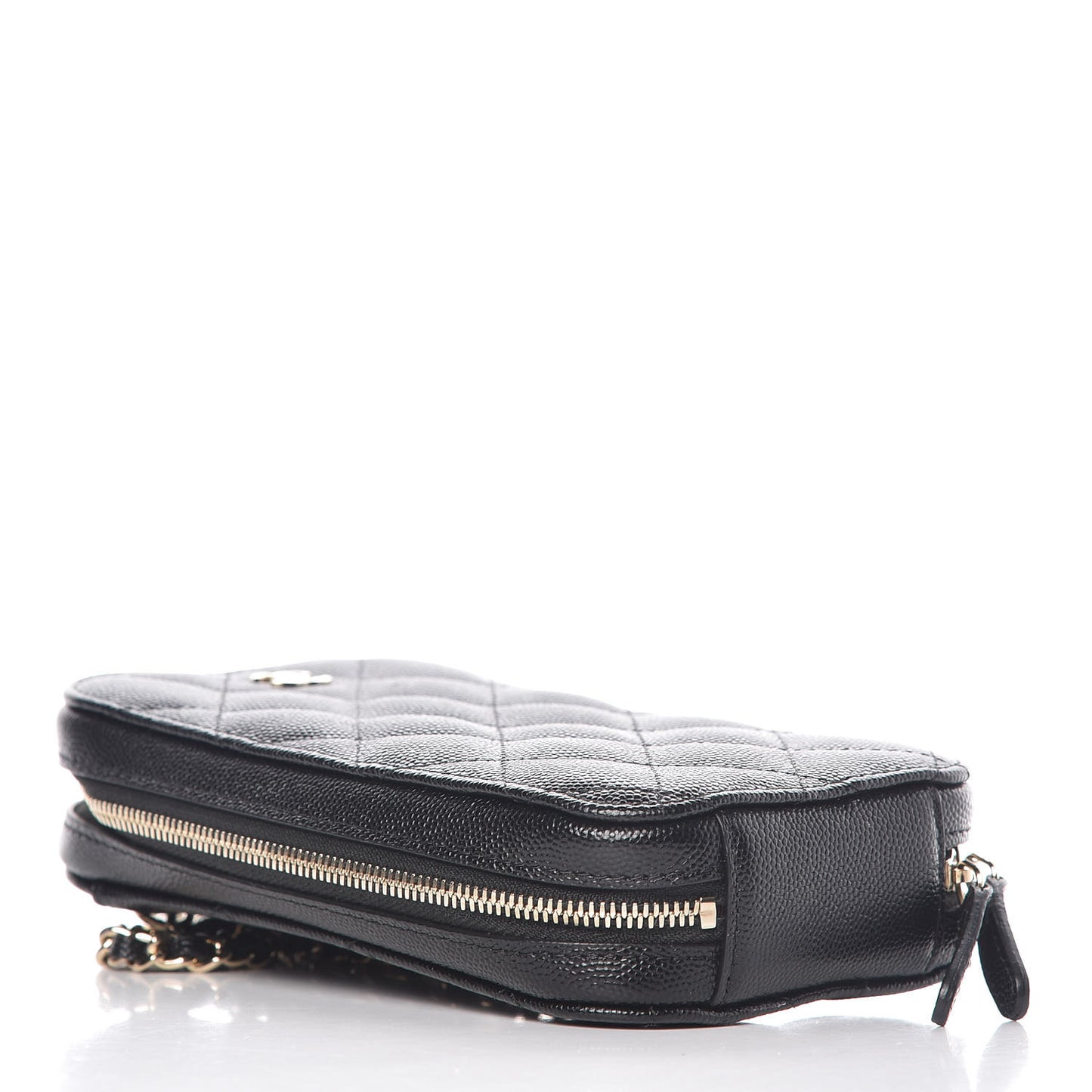 Caviar Quilted Classic Clutch With Chain Black