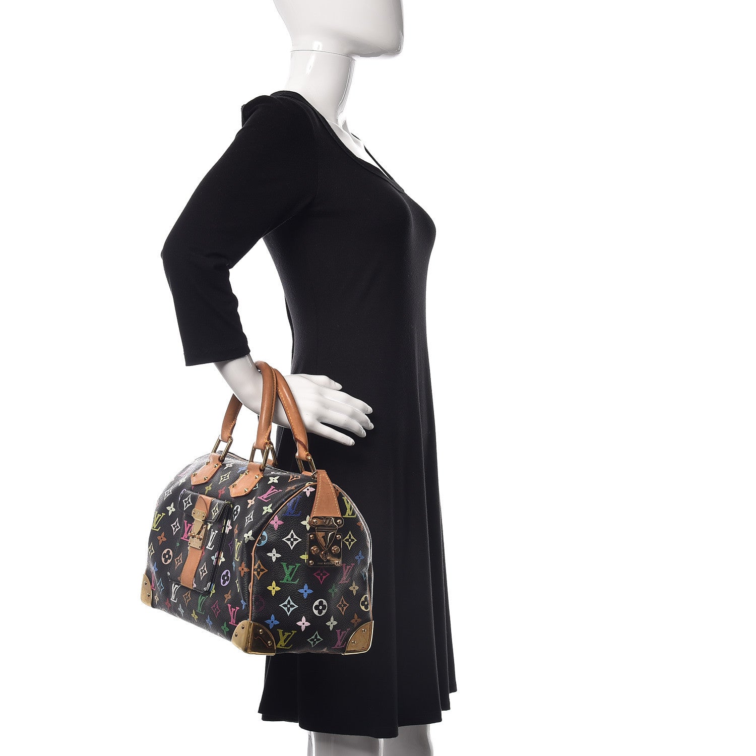Louis Vuitton Monogram Multicolor Speedy 30 Black 2 of 23