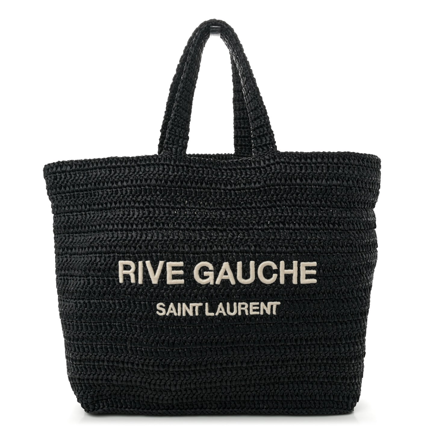 Raffia Rive Gauche Tote Black