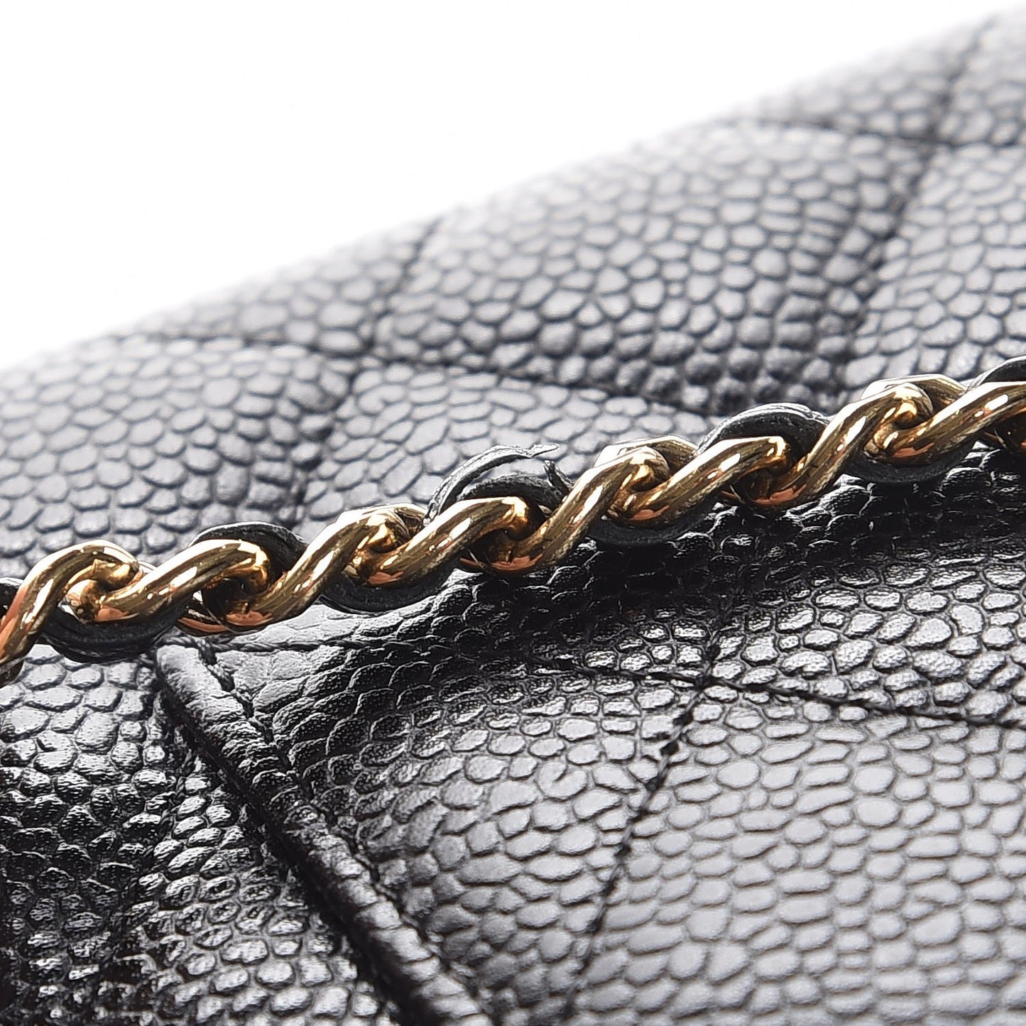 Caviar Quilted Wallet On Chain WOC Black