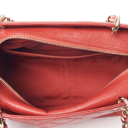 Chanel Caviar Quilted Petit Timeless Shopping Tote PTT Red 7 of 9