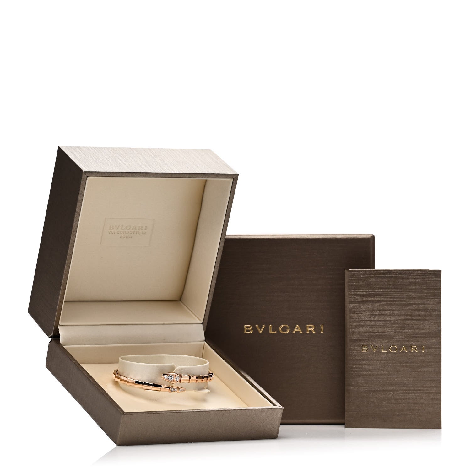 Bulgari 18K Rose Gold Diamond Serpenti Viper Bracelet M 4 of 4