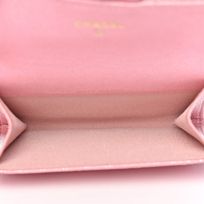 Chanel Iridescent Caviar Quilted Flap Card Holder Rose Pink 5 of 9