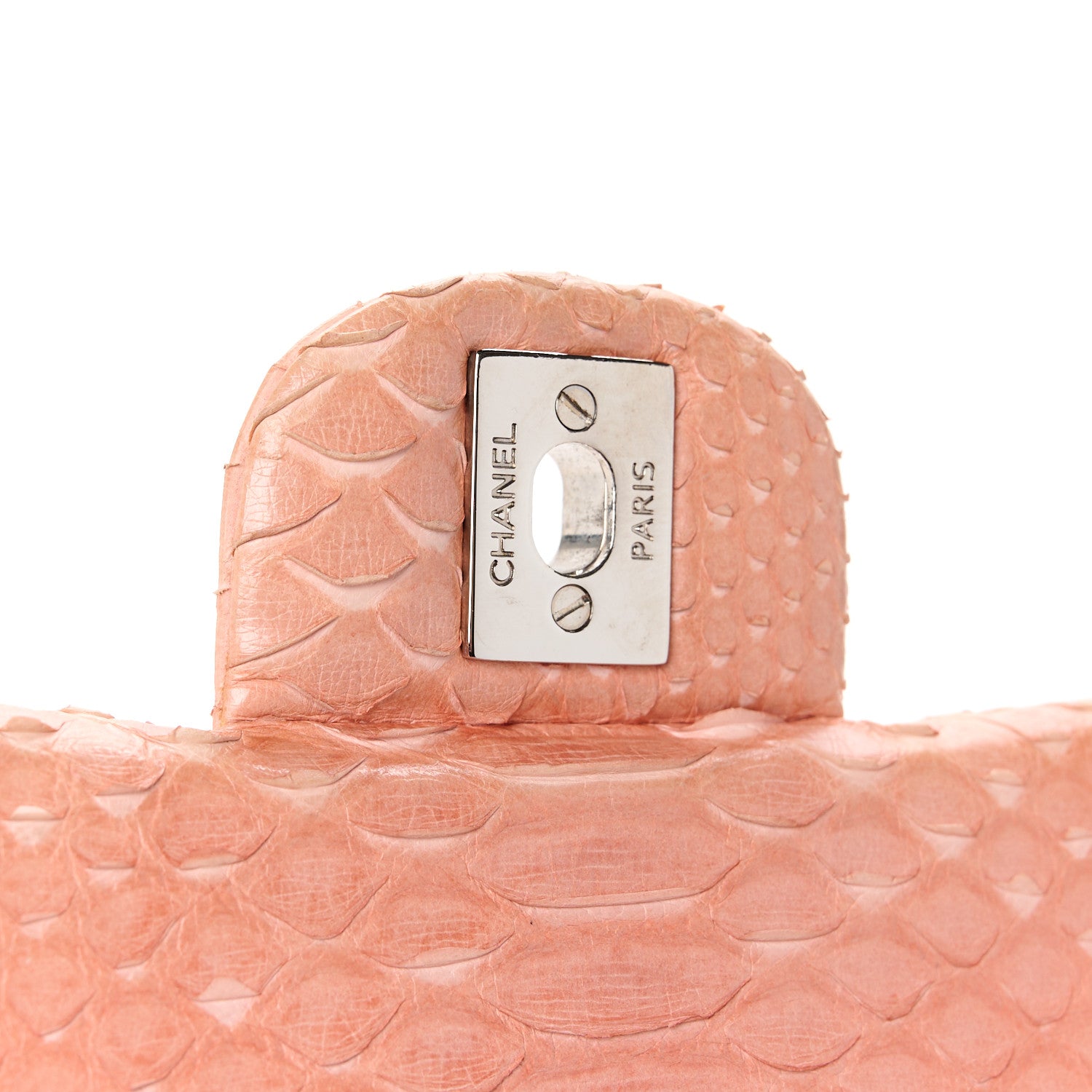 Chanel Snakeskin Medium Double Flap Pink 7 of 11