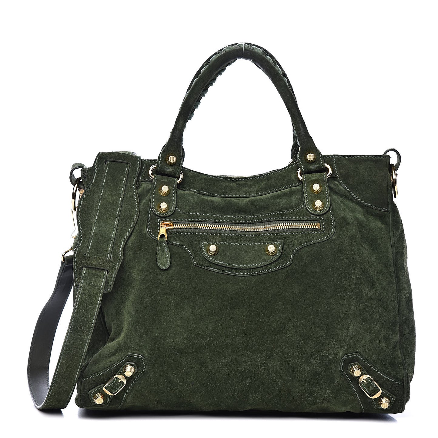 Baby Daim Suede Giant 12 Gold Hardware Velo Vert Militaire