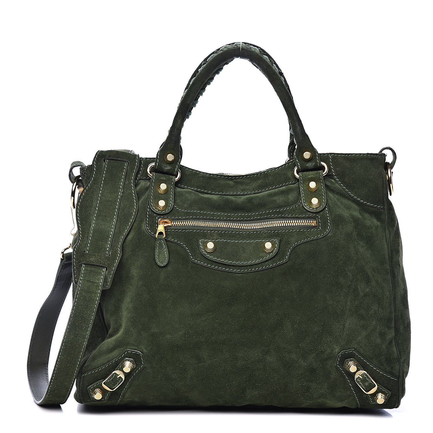 Balenciaga Baby Daim Suede Giant 12 Gold Hardware Velo Vert Militaire 1 of 18