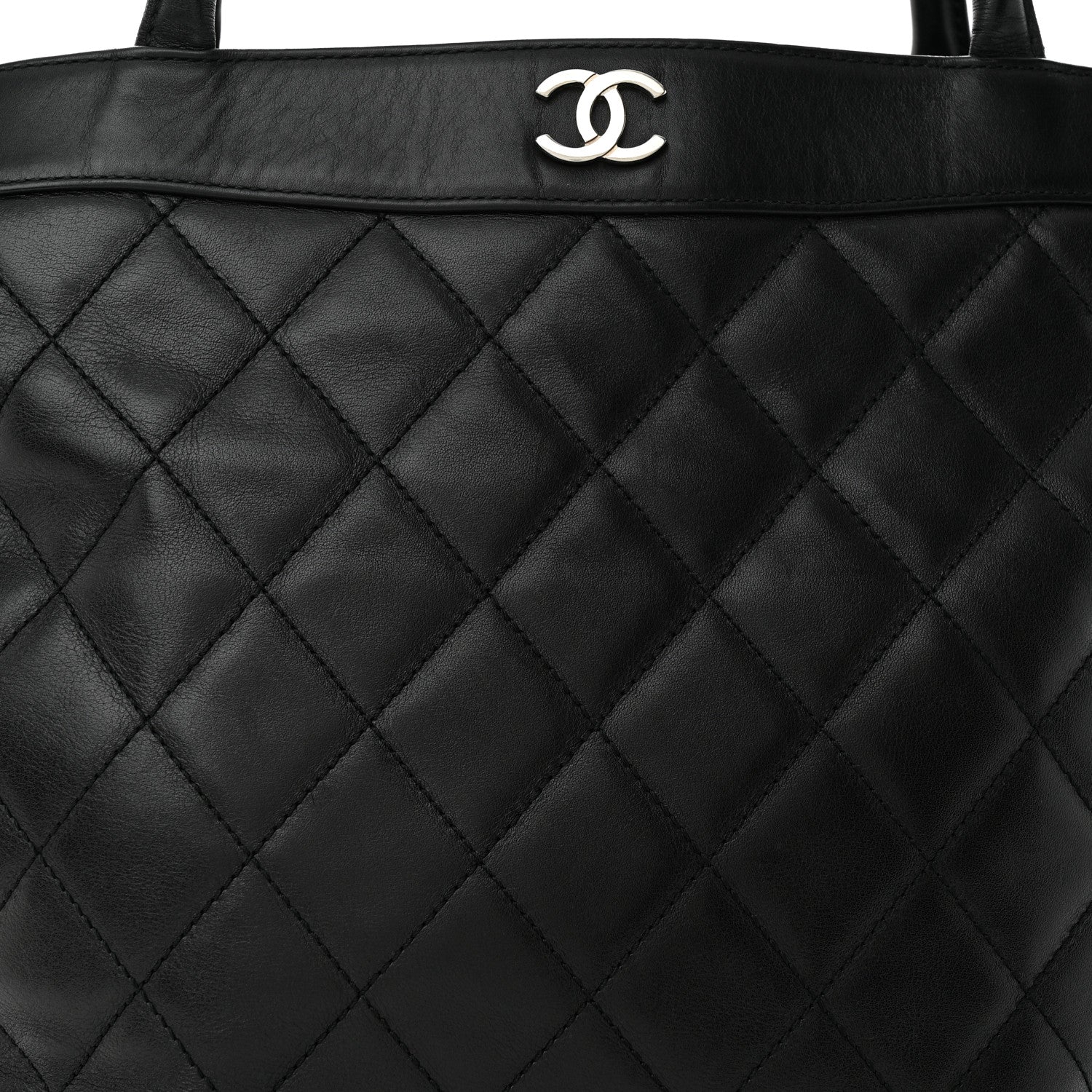Chanel Lambskin Quilted Shopping Tote Black 9 of 11