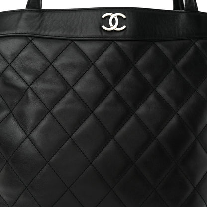 Chanel Lambskin Quilted Shopping Tote Black 9 of 11
