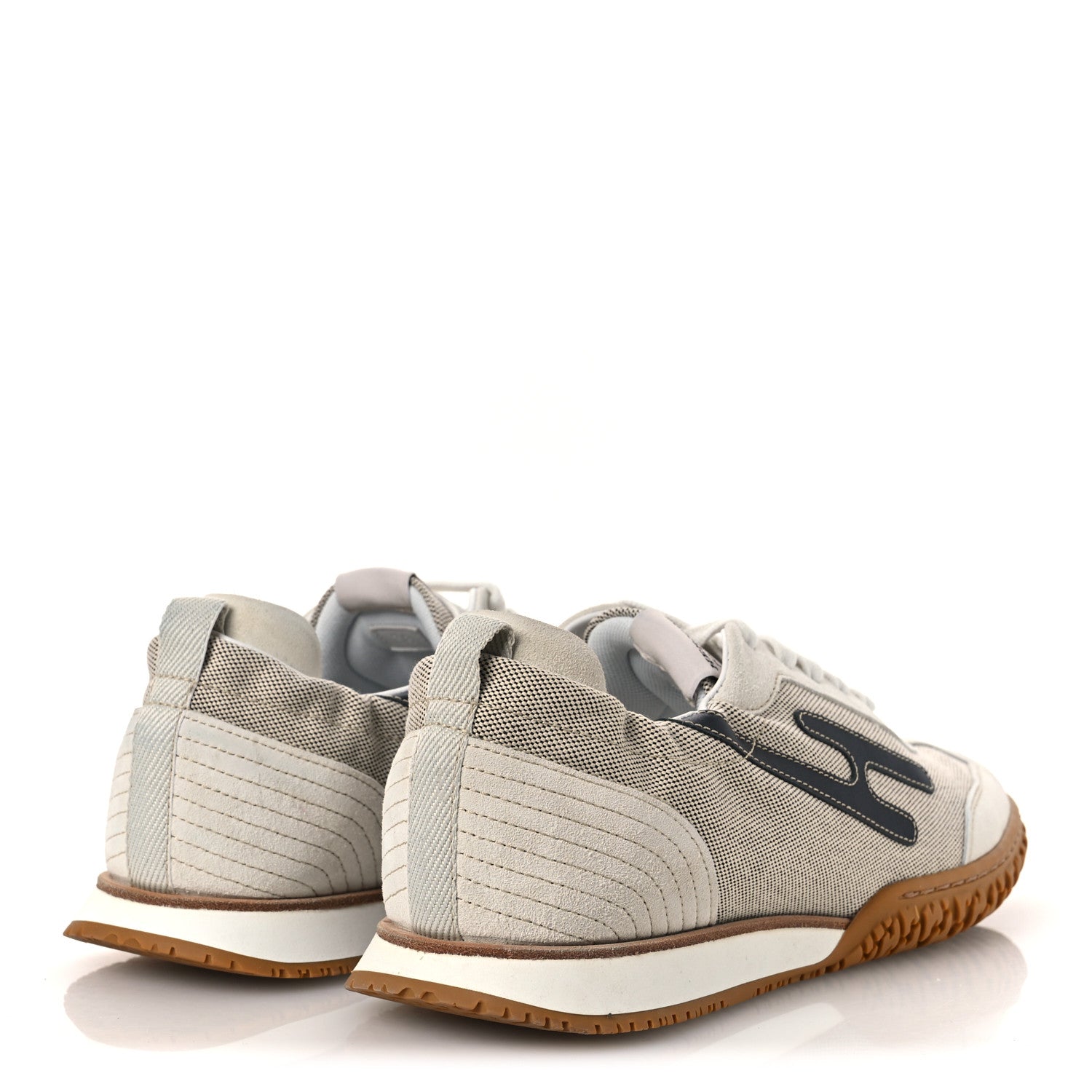 Hermes Toile Suede Goatskin Jet Sneakers 38 Multicolored Prunoir 5 of 14