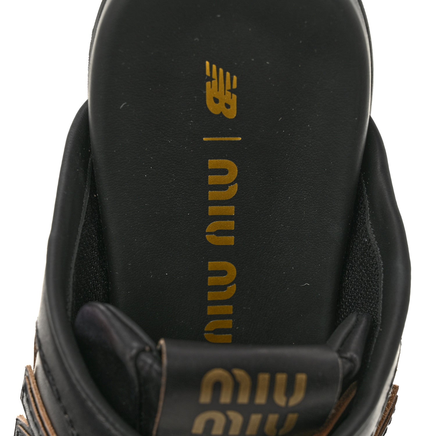 Miu Miu X NEW BALANCE Bleached Calfskin 530 SL Slip-On Sneakers Mules 36.5 Black 7 of 10