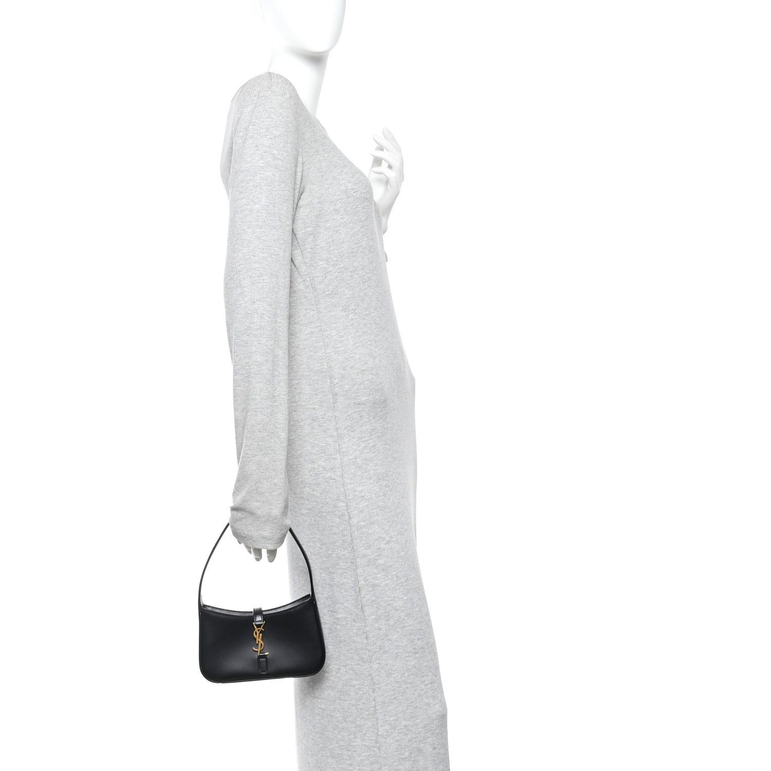 Saint Laurent Smooth Calfskin Le 5 A 7 Mini Hobo Black 2 of 9