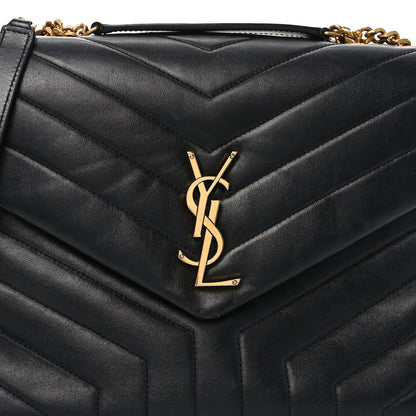Saint Laurent Calfskin Y Quilted Monogram Medium Loulou Chain Satchel Black 15 of 18