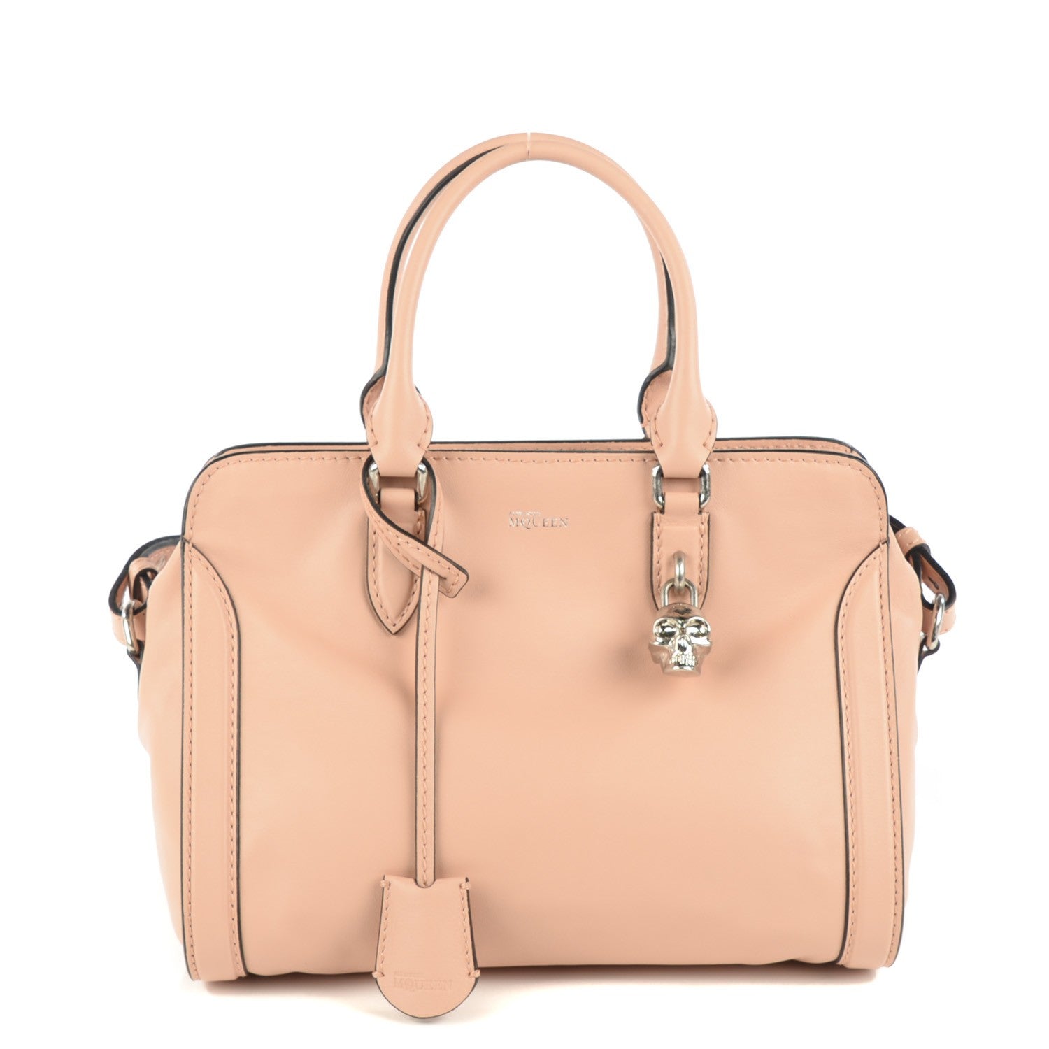 Alexander McQueen Calfskin Small Skull Padlock Zip Around Tote Boudoir 1 of 8