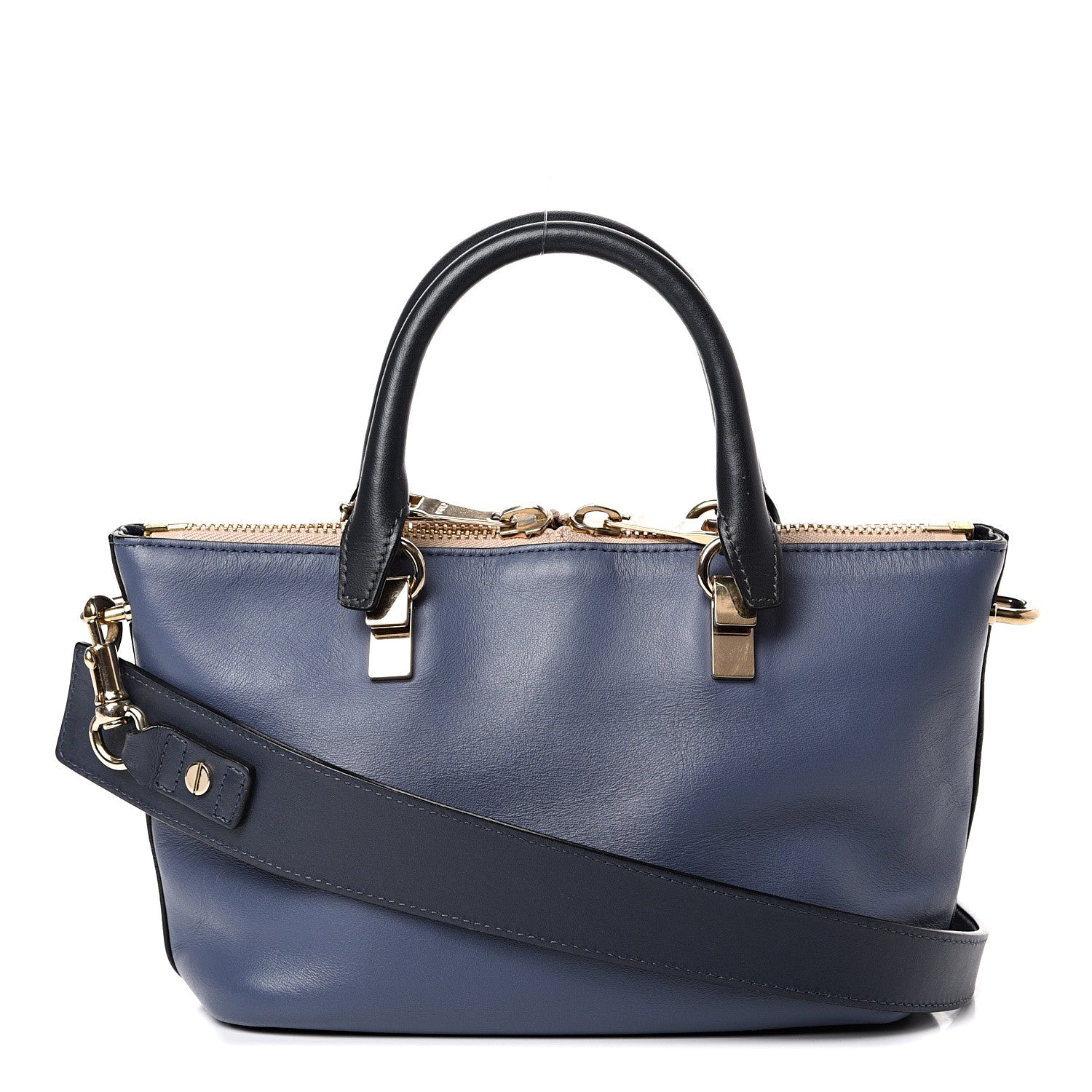 Chloe Smooth Calfskin Mini Baylee Tote Street Blue Navy 1 of 11
