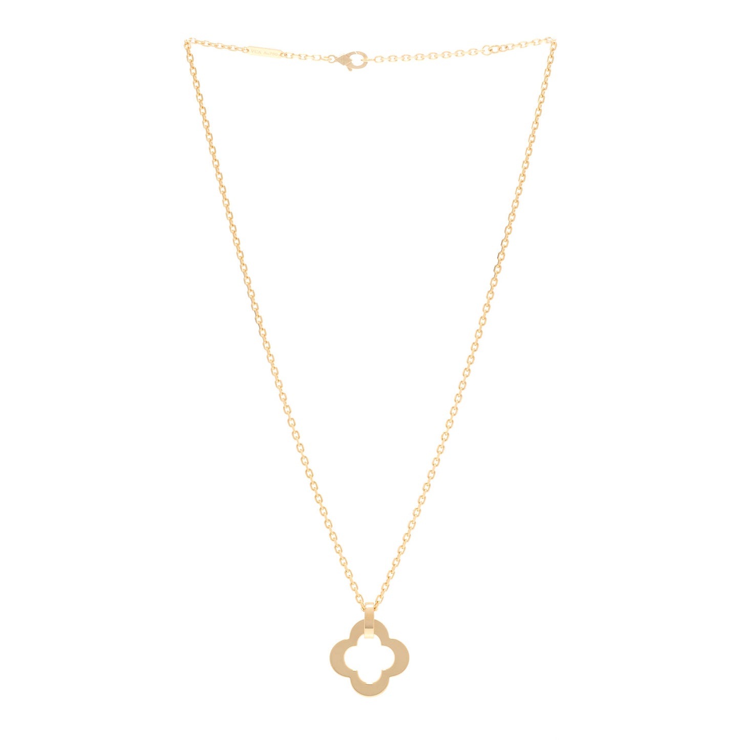 18K Yellow Gold Byzantine Alhambra Pendant Necklace