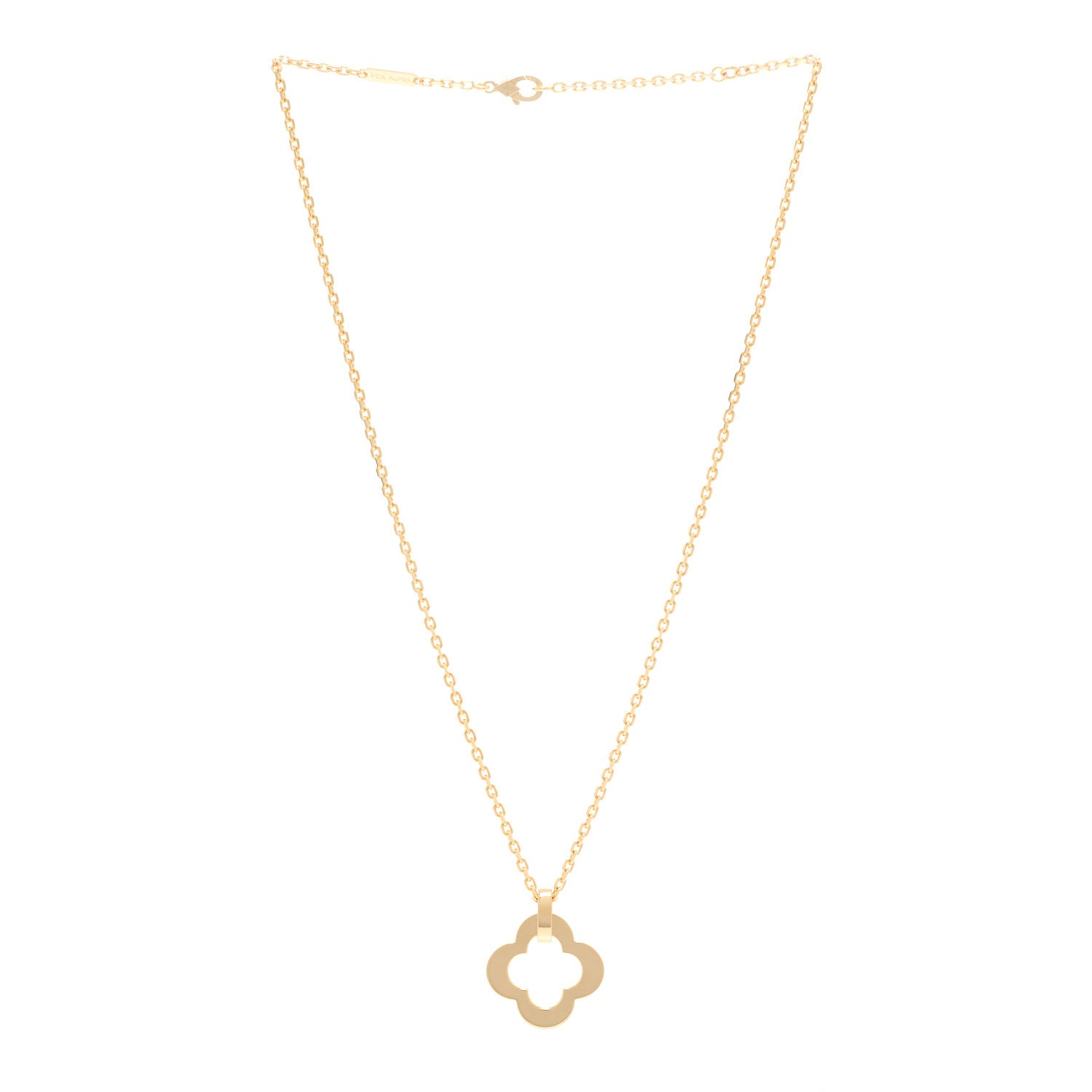 Van Cleef & Arpels 18K Yellow Gold Byzantine Alhambra Pendant Necklace 3 of 4